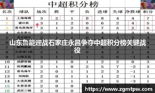 山东鲁能迎战石家庄永昌争夺中超积分榜关键战役